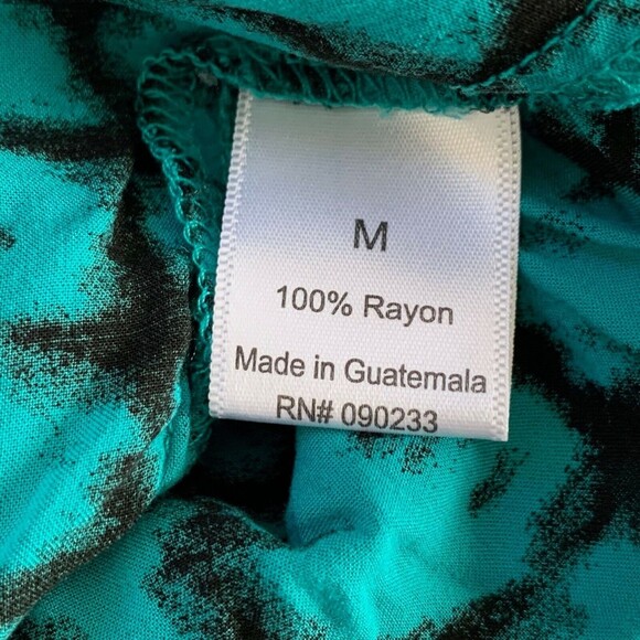 Kirra Full Crop Tank Top Women Medium Silky Button Front Hi-Low Green & Black - Picture 5 of 9